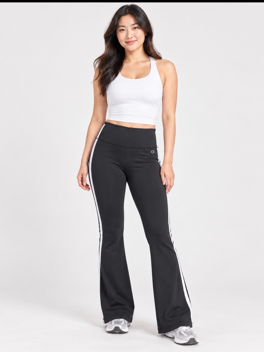 GAP Black Flare Legging with White Side Stripe